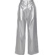 Cool and cool sister hits the street silver high-waisted casual pants