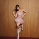 KLIOU Pink Sweetheart Atmosphere Retro Swing Collar Halter Dress Women's Streamer Slimming Waist Hot Girl Short Skirt