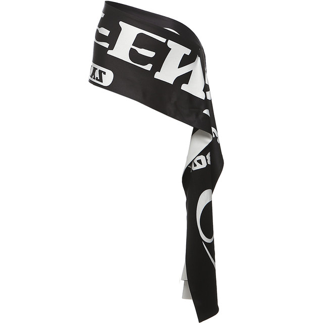 KLIOU fashionable and personalized design, black and white contrasting letter print, one-piece slimming, high-waisted and versatile belt, trendy