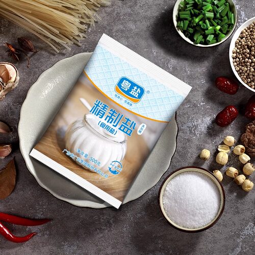 粤盐加碘无碘精制盐500g/袋食用盐井矿盐岩盐家用食盐 - 图3