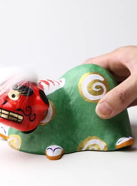 「京都和风」日本制 传统工艺 手作招福 新狮子舞置物摆件 （大）