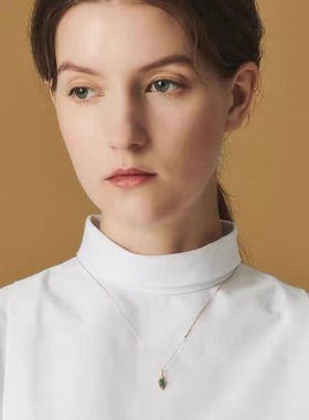 日本限定古董绿玛瑙项链锁骨链