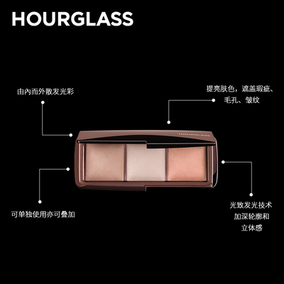 HOURGLASS柔光亮采高光修容盘 高光一体丝缎光泽莹亮水光提升肤色