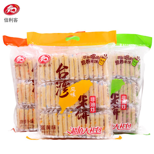 倍利客台湾风味米饼米酥棒休闲食品儿童零食小吃饼干大礼包倍力 - 图0