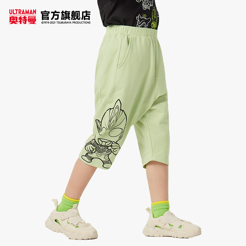 奥特曼童装男童七分休闲2022运动裤 奥特曼玩具裤子