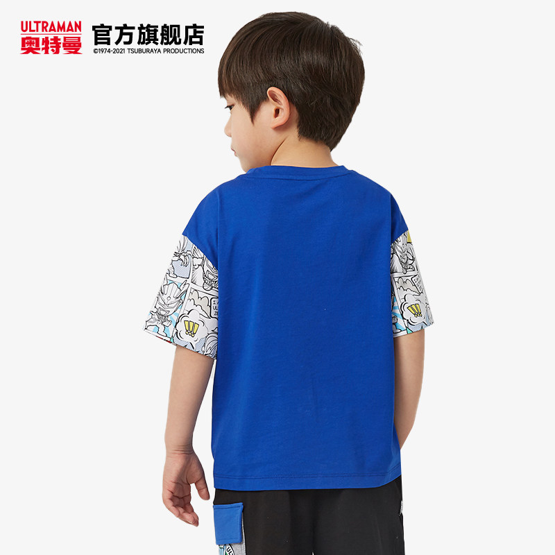 奥特曼童装男童2022夏新款圆领t恤 奥特曼玩具T恤