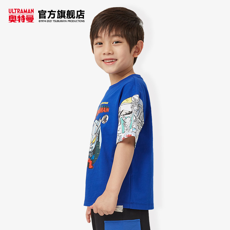 奥特曼童装男童2022夏新款圆领t恤 奥特曼玩具T恤