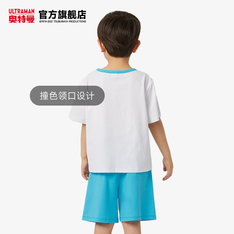 奥特曼童装2022年夏新款男童t恤 奥特曼玩具家居服套装