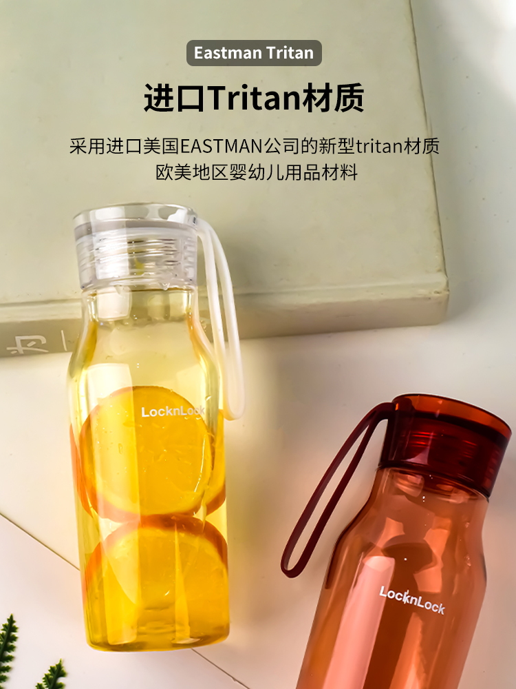 乐扣乐扣locklock塑料运动水杯tritan材质透明杯子便携随手杯水瓶 - 图0