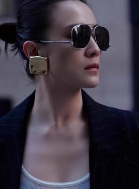 新款宋佳同款墨镜女金属飞行员大框娜扎太阳眼镜显脸小SL653