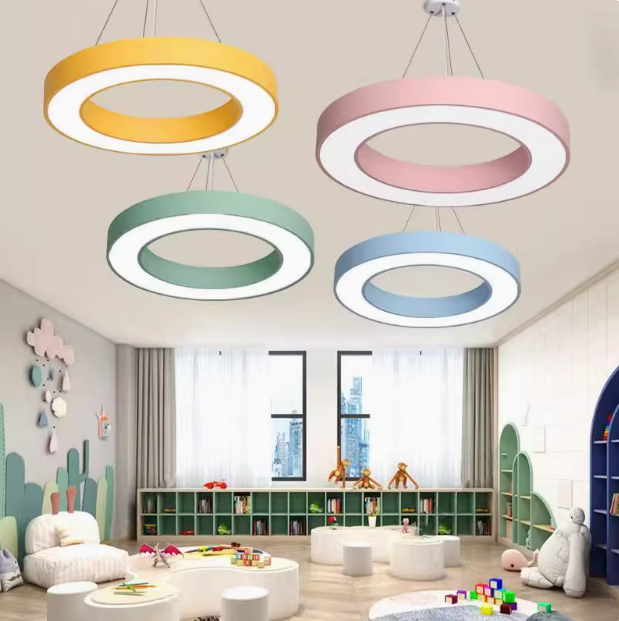 圆环形吊灯圆形马卡龙灯具 现代儿童房卡通led吸顶灯具幼儿园灯,淘宝优惠券,粉丝福利购,淘宝优惠卷