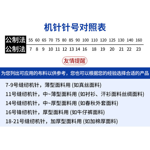 DBx1正宗进口风琴机针工业平车机针电脑平车平缝机配件缝纫机机针 - 图3