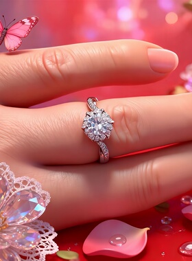 婚礼求婚仿真钻戒一对可调节钻戒