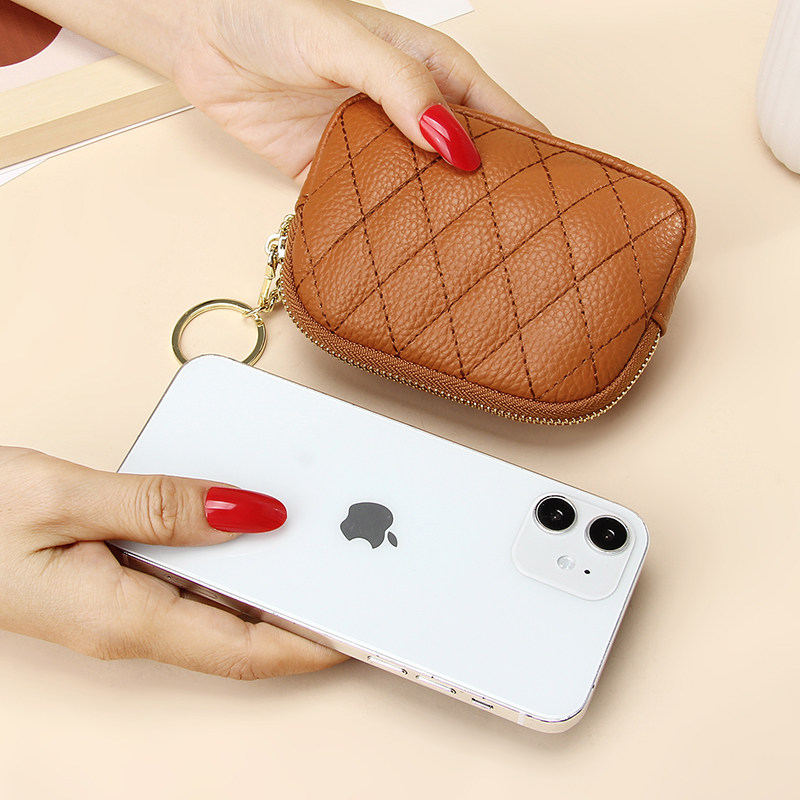 头层牛皮拉链零钱包可爱钥匙扣硬币包迷你小钱包女士真皮手拿小包,淘宝优惠券,粉丝福利购,淘宝优惠卷