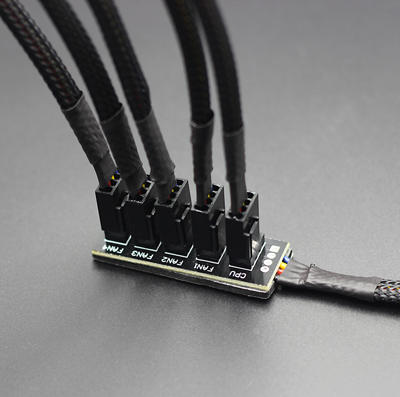 风扇集线器FANHUB电脑PWM温控调速小3/4针风扇小3/4pin控制延长线 - 图1