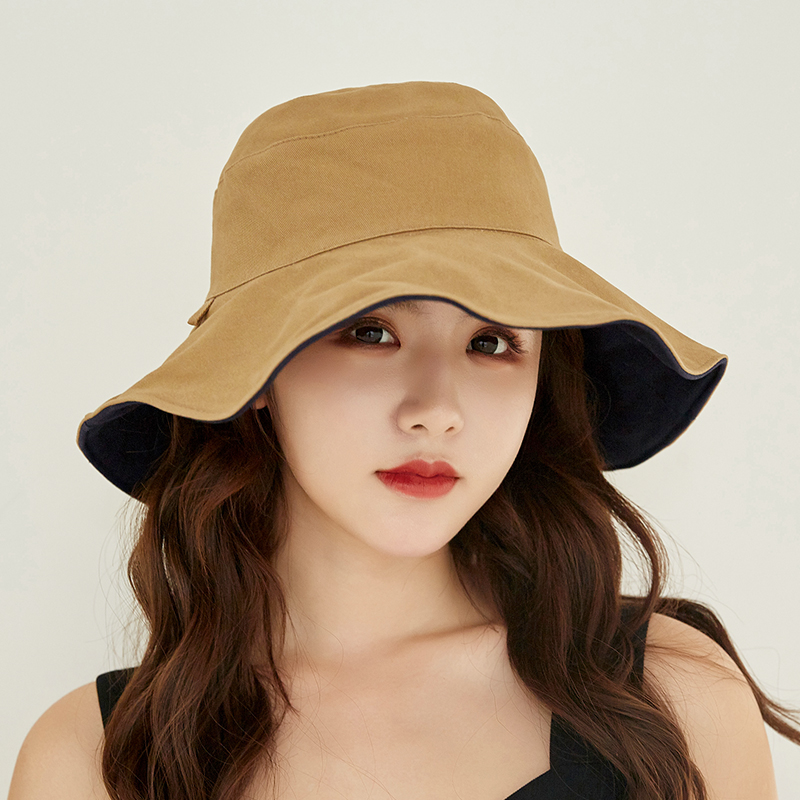 卡爱猫旗舰店双面渔夫帽女夏韩版潮百搭日系盆帽遮脸遮阳帽子防晒紫外线太阳帽3