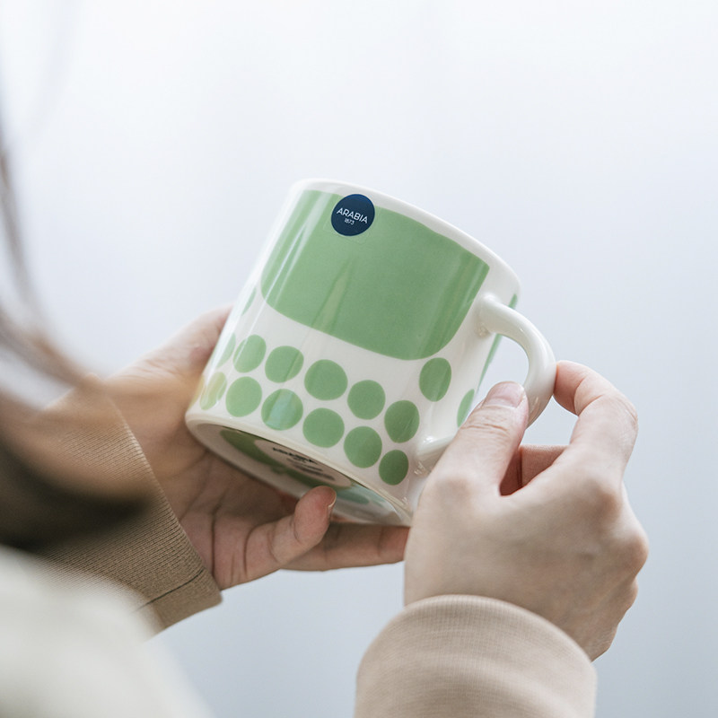 芬兰进口Arabia绿色星期天陶瓷咖啡马克杯盘子碗杯子碟餐具套装盘,淘宝优惠券,粉丝福利购,淘宝优惠卷