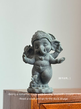国潮中式吉祥骑鼠象神摆件