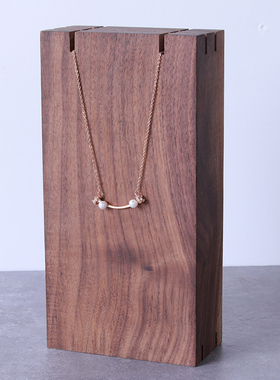 黑胡桃实木首饰简约风六角形摆件