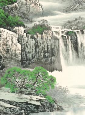太行春意浓-穆z春晓客厅大堂会所巨幅中式装饰画山水画微喷宣纸画