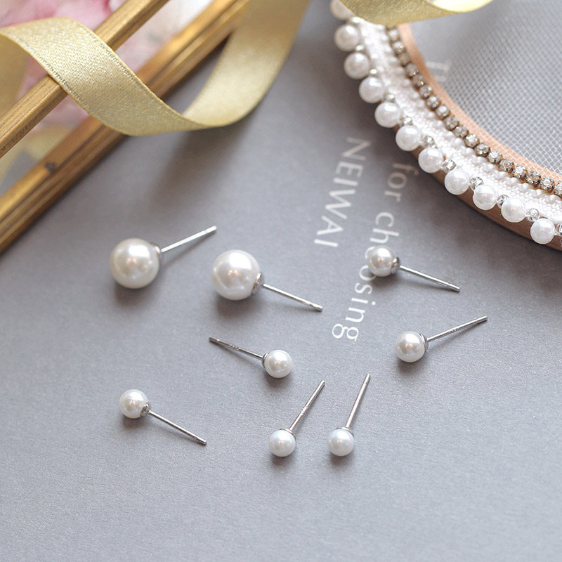 纯银人造珍珠耳钉女时尚迷你耳环2026年新款爆小巧养耳洞款复古风,淘宝优惠券,粉丝福利购,淘宝优惠卷
