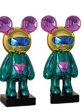 暴力熊网红酒柜摆件树脂高级感