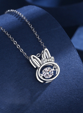 s925纯银时尚个性小兔子灵动项链