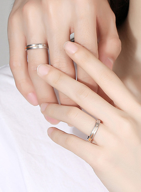 s925纯银流星许愿情侣戒指可刻字