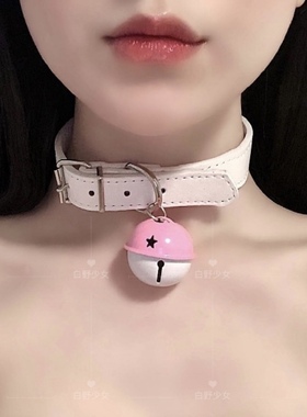 日系项链少女配饰女仆皮革脖环