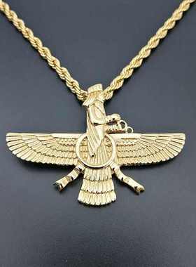 欧美新款男士时尚潮流波斯饰品拜火教吊坠项链厂家直销