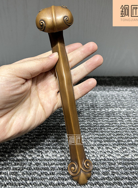 铜匠仁 紫铜如意铜摆件 长辈生日礼物 家居装饰祝寿工艺品礼品