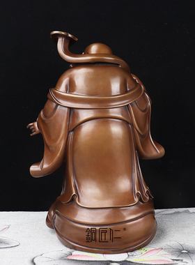 铜匠仁紫铜如意弥勒佛摆件铜布袋佛大肚佛笑佛一团和气笑口常开