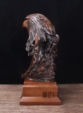 铜匠仁 紫铜鹰首摆件 铜摆设家用室内客厅玄关家居装饰品大鹏展翅