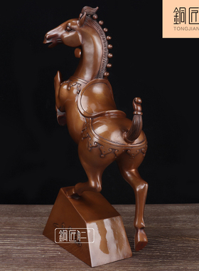 铜匠仁 紫铜一马当先摆件铜奔马生肖马摆设办公室客厅开业礼品