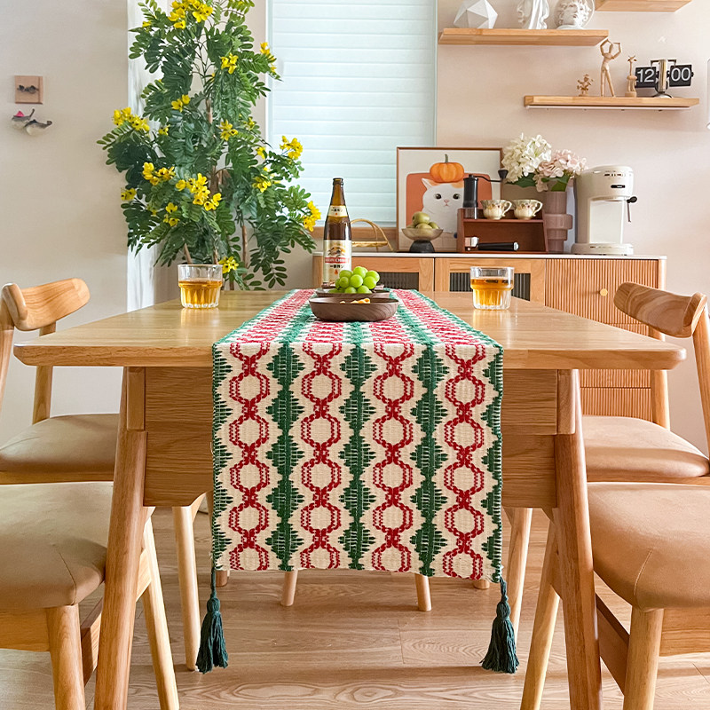 复古黑白桌旗桌布床旗茶几餐桌电视柜布艺长条简约北欧ins隔热布,淘宝优惠券,粉丝福利购,淘宝优惠卷