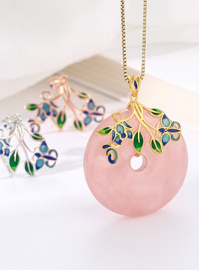 s925景泰蓝仙气飘飘银扣吊坠空托