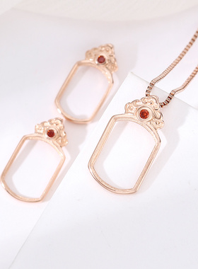 纯银吊坠空托中国风配饰