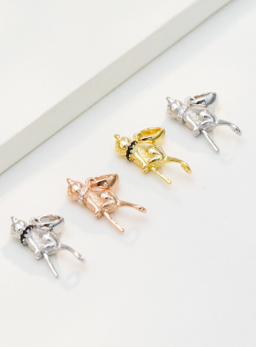 珍珠diy配件吊坠扣头项链K金扣头