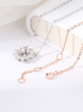 雪花纯银日韩时尚碧玉5*7项链