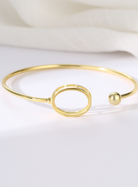 925纯银手镯空托diy琥珀手镯托女