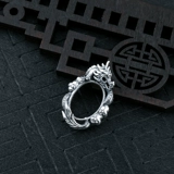 Подвеска, ретро изумрудная инкрустация камня из воскового агата, серебро 925 пробы