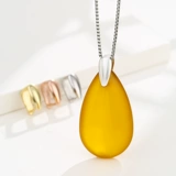 Подвеска, аксессуар, изумрудный чай Тегуаньинь из воскового агата, серебро 925 пробы, золото 750 пробы