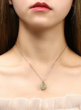 平安扣专用扣头项链纯银女锁骨链