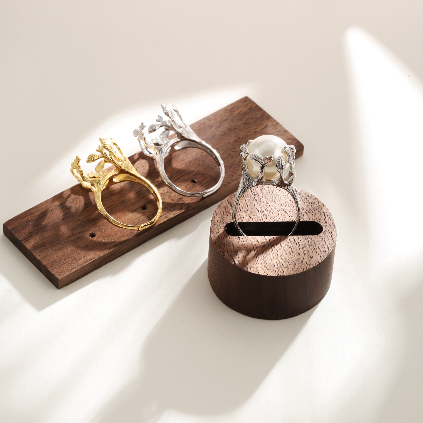 手工DIY饰品配件925纯银日韩树叶花儿镶嵌珍珠巴洛克戒指空托配件,淘宝优惠券,粉丝福利购,淘宝优惠卷