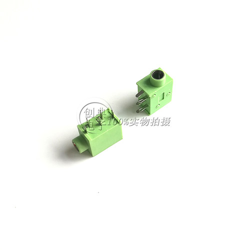 耳机座子PJ-325C侧插型5Pin有头内径3.6mm防火绿色PJ325C音频接口 - 图1