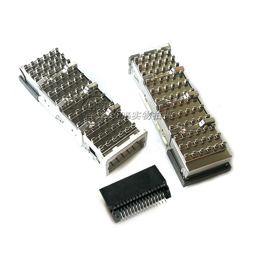 XFP光笼子压接式鱼眼脚带散热片12.85H+连接器30Pin镀金15u座子 - 图1