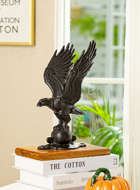 sungmor 铸铁老鹰摆件家居装饰艺术动物造型展翅铁艺室内桌面摆件