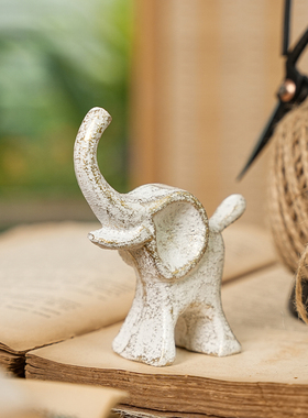 sungmor 铸铁动物摆件大象独角兽书房镇纸桌面装饰铁艺中古侘寂风