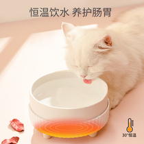 Winter thermostatic heating bowls drinking water dispenser kitty ceramic drinking water Dogs Warm Water Instrumental Yogurt Machine Grain Bowls Pet Water Bowls