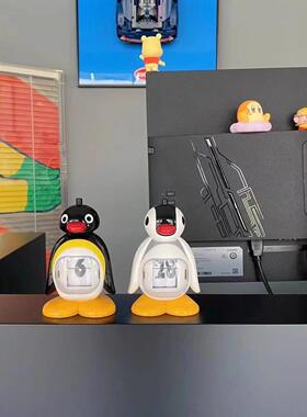 pingu企鹅高颜万年历卡通桌面办公摆件家居装饰生日礼物日历按压